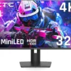 KTC 32 Inch 4K Mini LED Monitor, Fast IPS, HDR1000 144Hz 1ms MPRT Gaming Monitor,Type-C 45W
