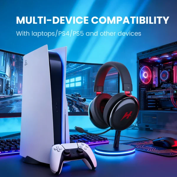 HAYLOU HexStorm G1 Wired Gaming Headphone 7.1 Surround Sound 50mm Dual Driver Esports Gamer Headset with Mic For PS4 PS5 PC