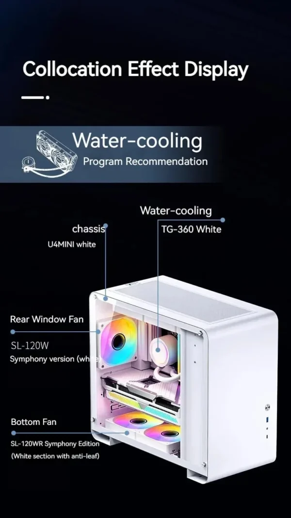 Jonsbo SL-120 12CM Case Fan 120mm 5V 3Pin ARGB Light Effect PWM Forward/Reverse Cooling Fan  High Air Volume Slient Fan