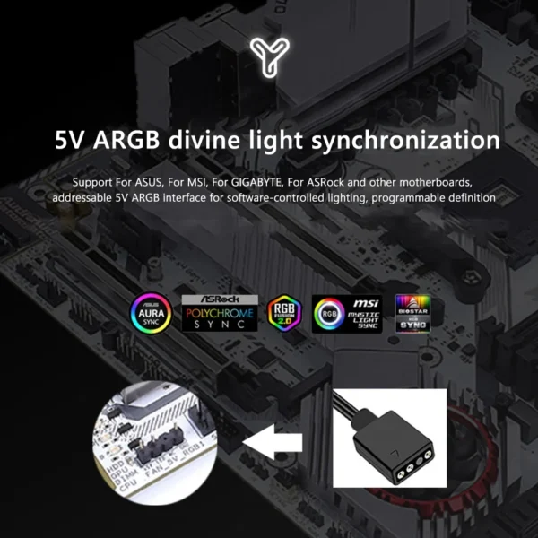 5V/3Pin ARGB AURA Sync Computer 2280 SSD M2 Radiator Aluminum PC RGB M.2 Nvme Cooler Heatsink Solid State Drive Heat Sink Cooler