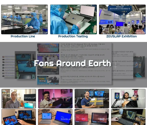 ZEUSLAP 15.6inch touching utrathin portable monitor remote control for phone, laptop, nintendo switch,steamdeck second screen