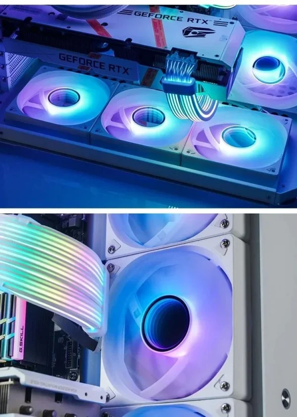 Jonsbo SL-120 12CM Case Fan 120mm 5V 3Pin ARGB Light Effect PWM Forward/Reverse Cooling Fan  High Air Volume Slient Fan