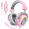 Fifine Dynamic RGB Gaming Headset with Mic Over-Ear Headphones 7.1 Surround Sound PC PS4 PS5 3 EQ Options Game Movie Music - H6