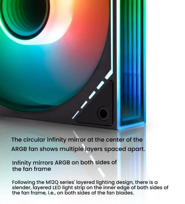 Thermalright TL-M12Q-S X3 Computer Case Fan, ARGB 120mm PC Case Fan/Daisy Chain/Infinity Mirror/Silent/PWM