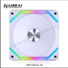 LIAN LI UNI FAN SL V2 SL120V2 Reverse Blade 10% Performence Upgraded Version RGB Fan, Single Pack, Black/White