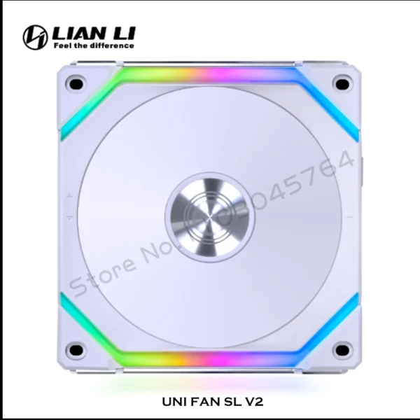 LIAN LI UNI FAN SL V2 SL120V2 Reverse Blade 10% Performence Upgraded Version RGB Fan, Single Pack, Black/White