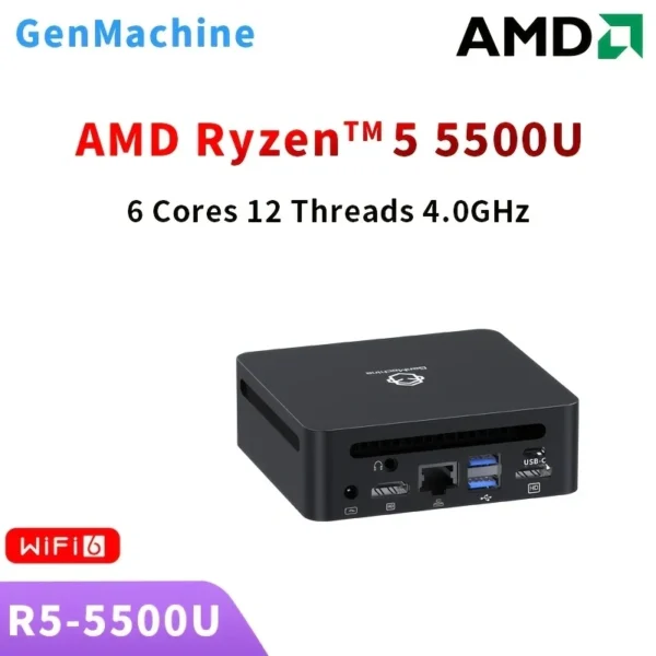 Gamer Pc Computer Ryzen 4300U 4600H 4800H 5300U 4500U GenMachine Mini PC AMD 5500U 5600H 5600U CPU Win11 DDR4 WiFi6