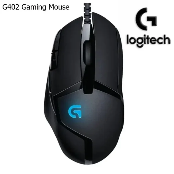 Logitech G402 Wired Gaming Mouse, Ergonomic, High Precision, Suitable for E-Sports and Office, Compatible with Laptops