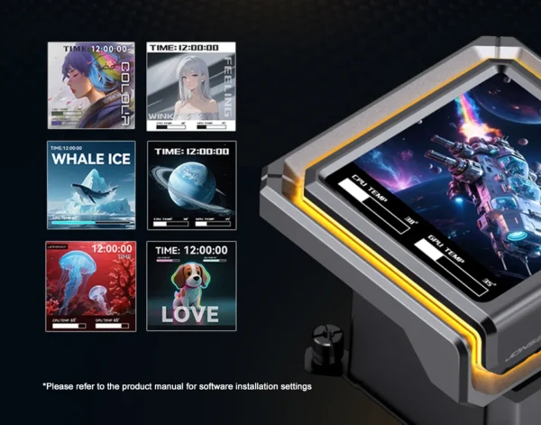 Jonsbo TX-360 Screen Display Integrated Water Cooling 360mm Radiator ARGB AIO Water Cooler Intel LGA1200 115X 1700 1851 AM5 AM4