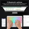 RGB Rainbow Backlit Wireless Bluetooth Keyboard Touchpad and Mouse Wireless Spanish Korean Keyboard for iPad Laptops Tablet PC