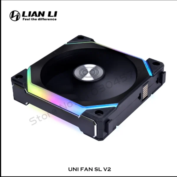 LIAN LI UNI FAN SL V2 SL120V2 Reverse Blade 10% Performence Upgraded Version RGB Fan, Single Pack, Black/White