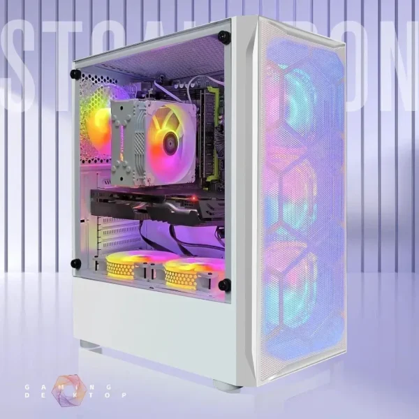 Gaming Desktop, Radeon RX 590 8G GDDR5, Core Xeon E5 2.5G up to 3.3G, 32G Memory, 1T SSD, 600M WiFi, BT 5.0, RGB Fan