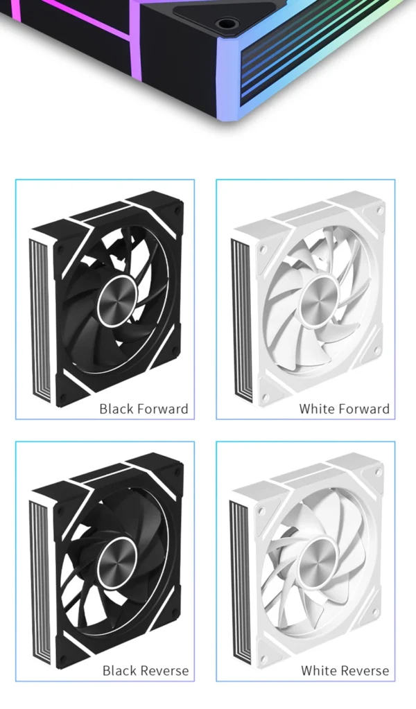 Power Train PRISM 8 PRO Computer Case Fan 120mm ARGB 4Pin PWM Quiet CPU Cooling Fan 12V Large Air Volume 56.8CFM/600-1500RPM