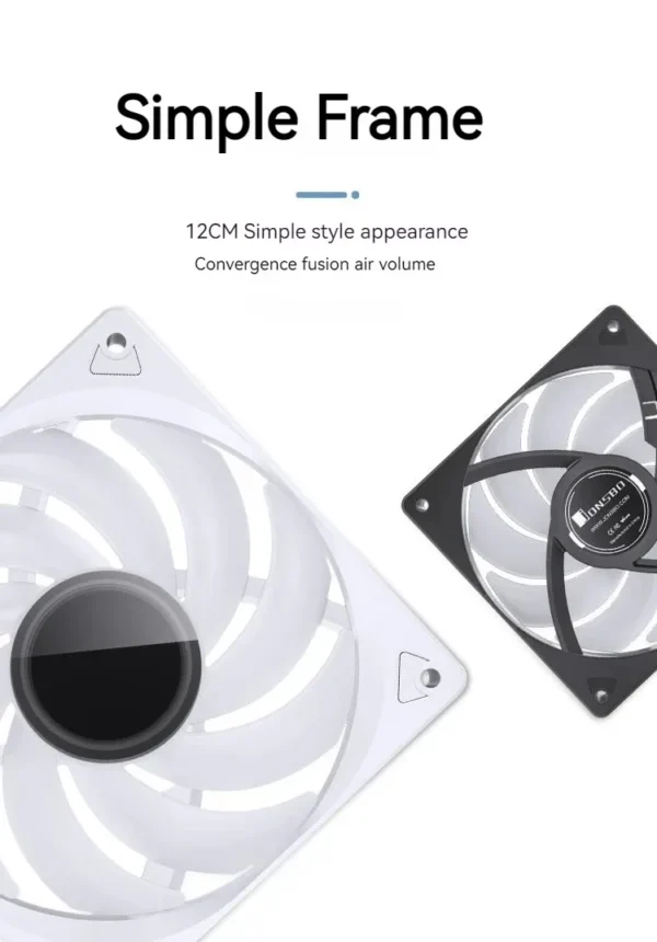 Jonsbo SL-120 Case Fan 120mm 5V 3Pin ARGB Light Effect PWM 600-1500RPM Cooling Fan 12cm High Air Volume Slient Fan