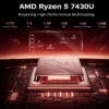 Mini PC AMD Ryzen 7 7730U 32GB DDR4 512GB SSD 6-Core up to 4.5GHz,Portable Mini Desktop Computer Wifi6 4K Display Window 11 PRO