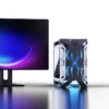 Lovingcool New Design Open Style Gaming Chassis Tempered Glass Micro ATX Mini ITX Computer RGB Casing Desktop PC Case with Fan