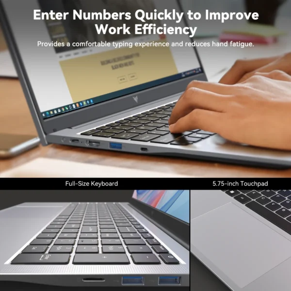 KAMRUI 17.3 AMD Ryzen 3 4300U Laptop 16GB DDR4 RAM 512GB SSD Lightweight Business Laptop Windows 11 Pro Ordenadores Portátiles