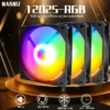 Manmu Fetival Pormotion 120mm Computer Fan Rainbow RGB/ High Cooling Performance Gaming PC Fan