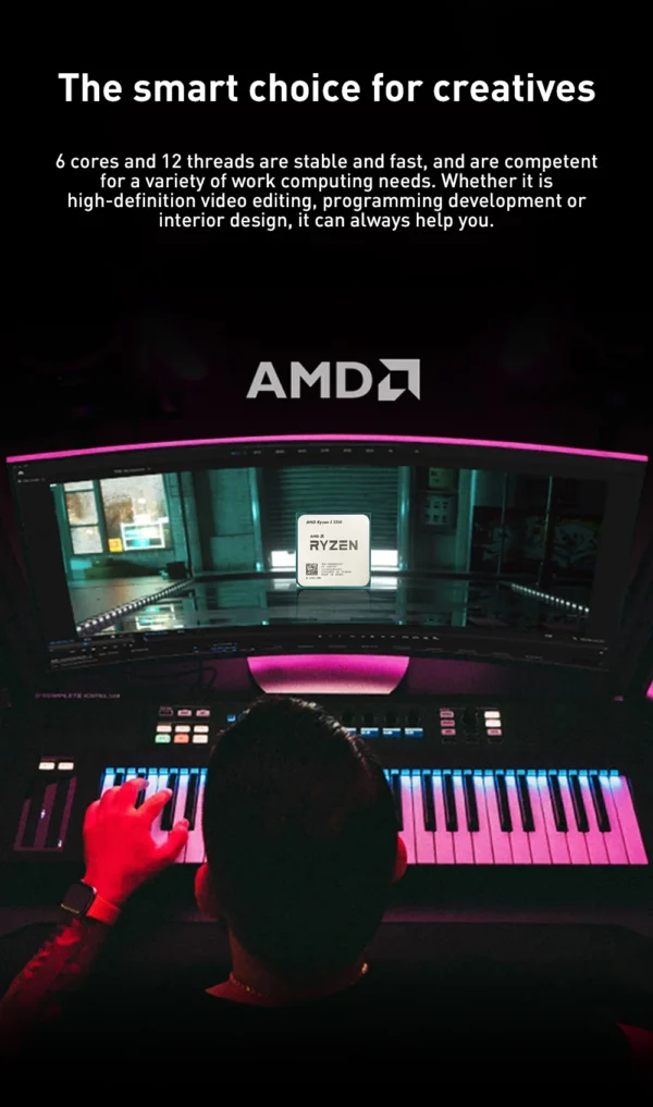 New AMD Ryzen 5 5500 R5 5500 3.6 GHz 6-Core 12-Thread CPU 7NM L3=16M 100-000000457 Socket AM4 but without cooler