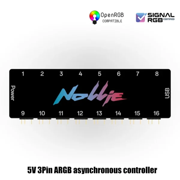 Nollie RGB Asynchronous Controller HUB 8/16 Ways Addressable ARGB Splitter Support Software Signal-RGB/OpenRGB Management