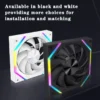 ICE Whale IW-14 Computer Chassis Fan 14cm ARGB 4 Pin PWM Quiet Cooling Fan 12V Large Air Volume 61.5CFM/800-1800RPM Ventilator