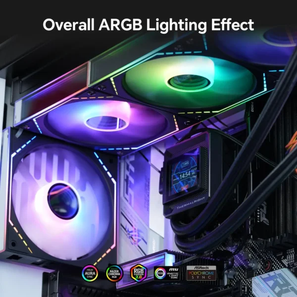 Thermalright TL-M12Q-S X3 Computer Case Fan, ARGB 120mm PC Case Fan/Daisy Chain/Infinity Mirror/Silent/PWM