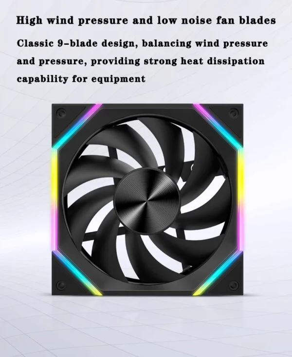 ICE Whale IW-14 Computer Chassis Fan 14cm ARGB 4 Pin PWM Quiet Cooling Fan 12V Large Air Volume 61.5CFM/800-1800RPM Ventilator
