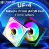 UPSIREN UF-4 12CM Computer Chassis Fan,Infinite Prism ARGB Fan/3 Mirror Surfaces/4 Pin PWM/3PIN ARGB Quiet Cooling Fan