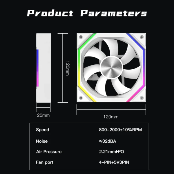 120mm ARGB Fan Infinity Mirror Design 5V 3PIN Aura Sync 4PIN PWM 800-2000RPM Cooler Fan Jungle Leopard Galaxy Prism XH