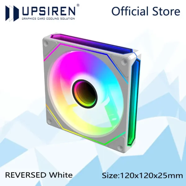 UPSIREN UF-4 12CM Computer Chassis Fan,Infinite Prism ARGB Fan/3 Mirror Surfaces/4 Pin PWM/3PIN ARGB Quiet Cooling Fan