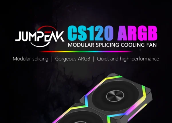 JUMPEAK CS120 ARGB Cooling Fan 360mm Modular Stackable Splicing PWM Silent 120mm RGB Fans Kit For Gaming PC Case Water Cooler