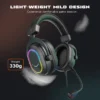 Fifine Dynamic RGB Gaming Headset with Mic Over-Ear Headphones 7.1 Surround Sound PC PS4 PS5 3 EQ Options Game Movie Music - H6