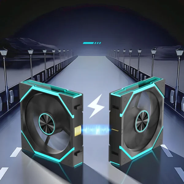 Computer Chassis Fan 12cm Case Cooler Fan ARGB Computer Fan 4 Pin PWM Suitable for Most PC Cooling Systems