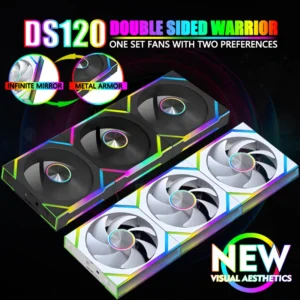 JUMPEAK DS120 Face-Changing ARGB Cooling Fan 360mm 240mm Modular Stackable Splicing 120mm RGB Fans For Gaming PC Case CPU Cooler