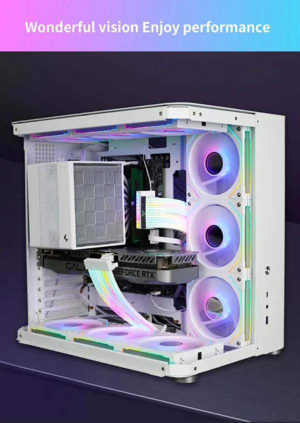 Coolcirc Cableless PC Case Fan 12V/4Pin PWM 800-1800RPM Silent 5V/3Pin ARGB Triple Pack 120mm Ventilator Use for Water Cooling