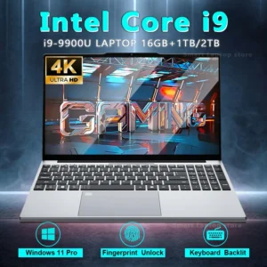 2026 15.6" Intel Core i9 9900U Laptop Computer PC Windows 11 Pro 16GB RAM 1TB 2TB SSD Laptops Office Fingerprint Unlock Game PC