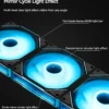 TEUCER JM-1 Case Fan Water Cooling 360mm Cooler Fan PC Cooling Fan 120mm 800-2000RPM PWM ARGB Mirror Cycle Light Effect Case Fan