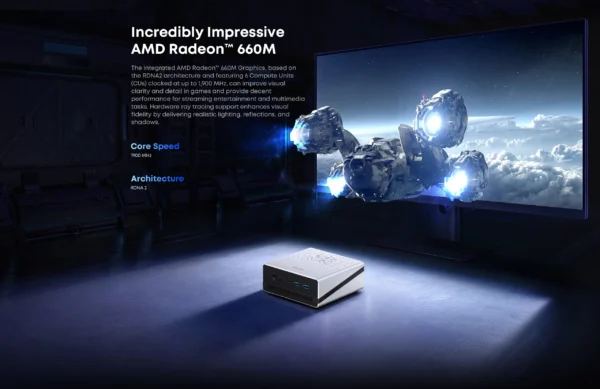 CHUWI UBox Mini PC AMD Ryzen 5 6600H 16GB DDR5 512GB SSD Windows 11 Pro 4K 240Hz Decording WiFi 6 BT 5.3 Extend M.2 1T*2  650g