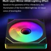14cm ARGB Infinity Mirror PC Case Fan – 140mm Cooling Fan with PWM Silent Fan for Computer Case, CPU Cooler, Radiator