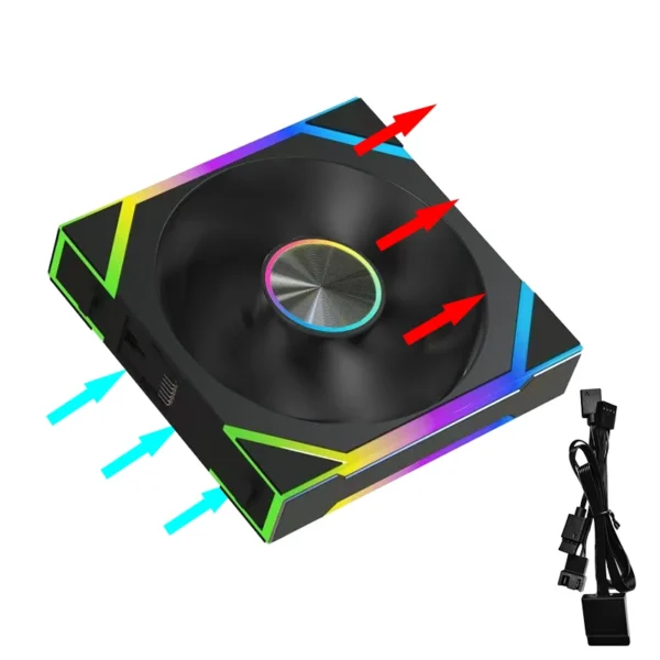 JUMPEAK DS120 Face-Changing ARGB Cooling Fan 360mm 240mm Modular Stackable Splicing 120mm RGB Fans For Gaming PC Case CPU Cooler