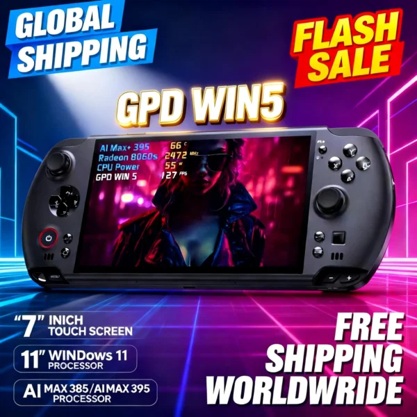 New GPD Win5 7" 120Hz 1080P LTPS Screen Handheld Gaming Console AMD395 M.2 2280 SSD Windows11 RGB Ergonomic Handheld Game Player
