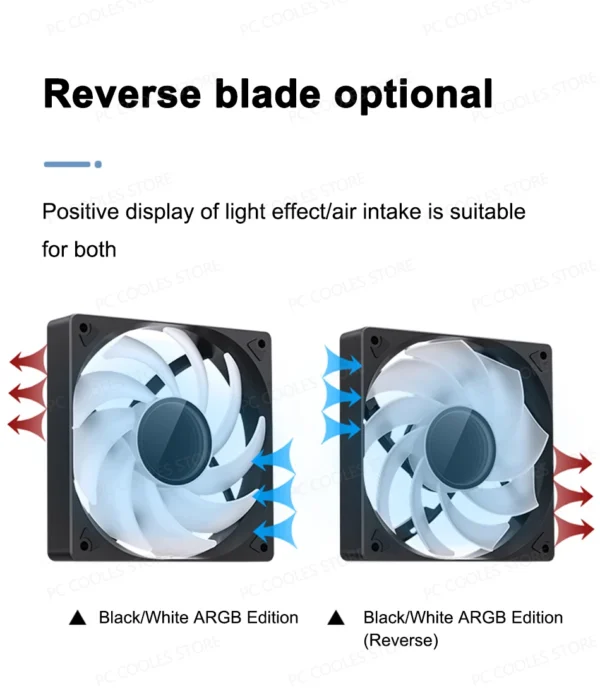 JONSBO SL-120 White/Black 120mm Case Fan 5V 3PIN ARGB Silent CPU Cooler Fan 4PIN PWM Serializable Reverse Fan