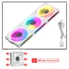 Coolcirc Cableless PC Case Fan 12V/4Pin PWM 800-1800RPM Silent 5V/3Pin ARGB Triple Pack 120mm Ventilator Use for Water Cooling