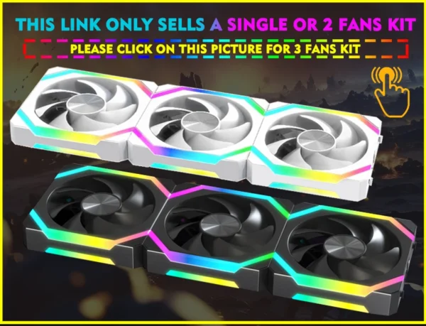 JUMPEAK CS120 ARGB Cooling Fan 240mm Modular Stackable Splicing PWM Silent 120mm RGB Fans For Gaming PC Case CPU Water Cooler