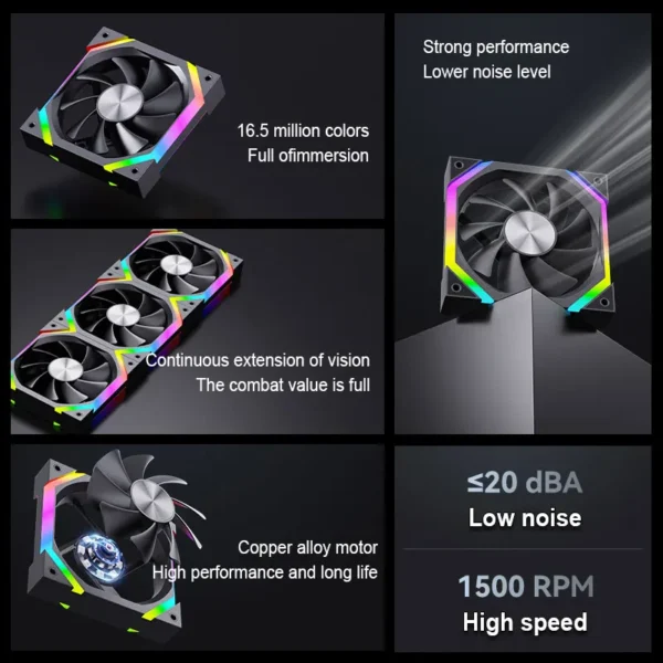 UPSIREN ZF-120 PC Fan ARGB 120mm 4Pin PWM Quiet Cooling Computer Case Fan 12V Large Air Volume gaming accessories ventilador