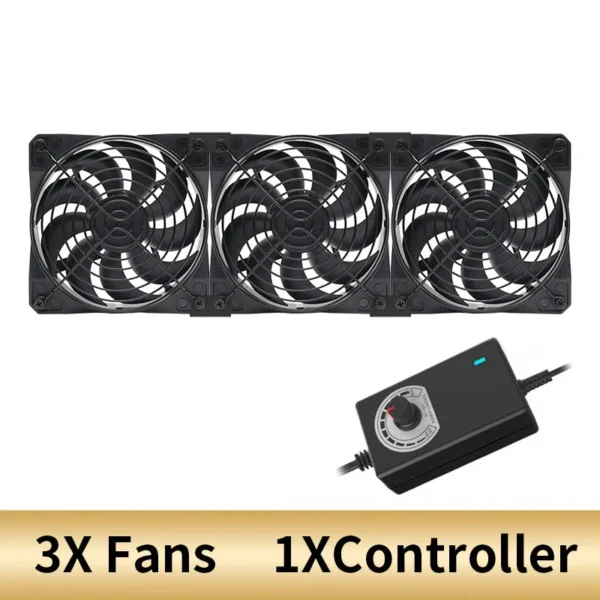 TEUCER 120mm 3000RPM Cooling Fan with Controller 12V 220V Btc Mining Machine Chassis Exhaust Fan Workstation Cabinet Server Fan