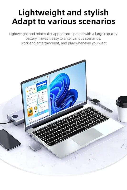 2026 Intel Core i7 9850H Atom A3950 Portable Laptop Computer 14.1" HD Gaming Laptops Windows 11 Pro SSD 2TB RAM 16GB PC Notebook