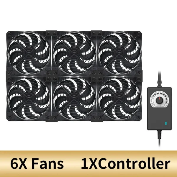 TEUCER 120mm 3000RPM Cooling Fan with Controller 12V 220V Btc Mining Machine Chassis Exhaust Fan Workstation Cabinet Server Fan