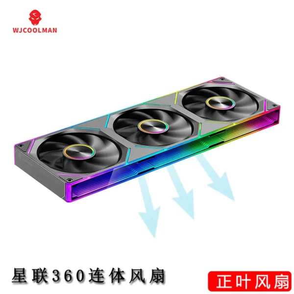WJCOOLMAN StarLink Integrated Fan 120mm ARGB Infinite Mirror Divine Light Synchronous PWM Speed Control Computer Silent Case Fan