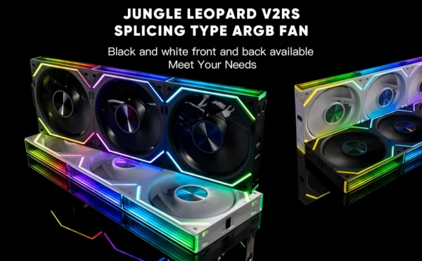 120mm ARGB Case Fan with Dual Side Infinity Mirror Cableless 360mm For Computer Water Cooler | Jungle Leopard Interstellar V2RS